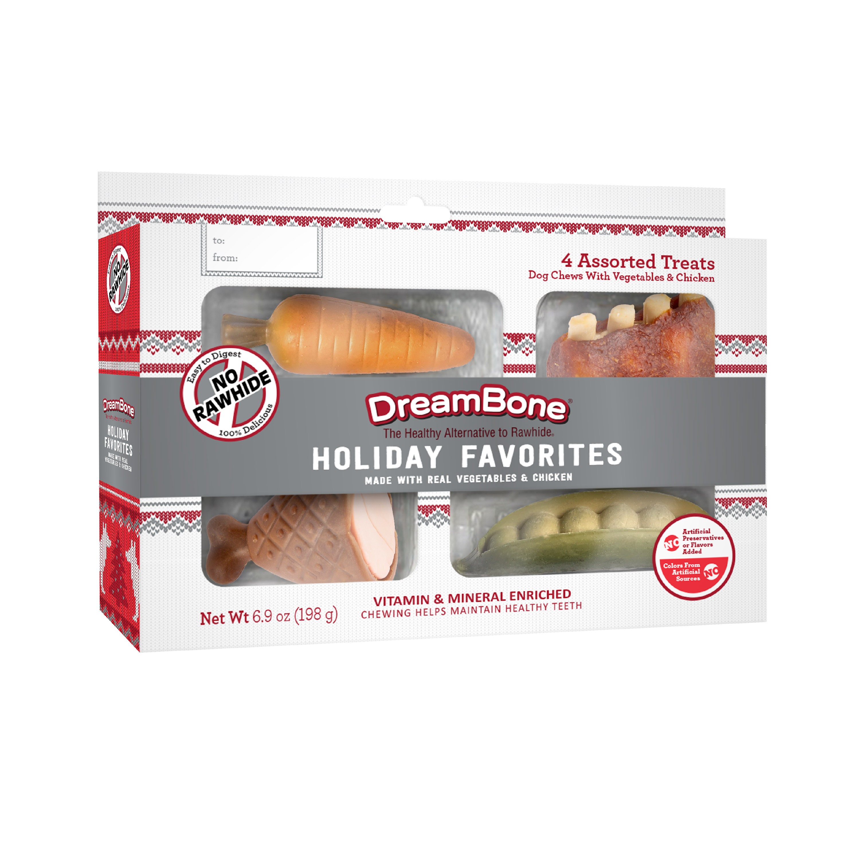 Dreambone Holiday Feast, 4 ct Dog Treats, Rawhide Free