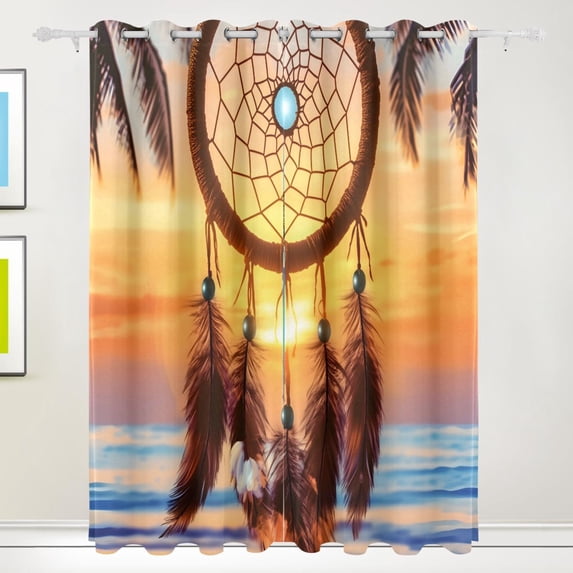 Dreamcatcher Blackout Curtains 55W x 72/84L Living Room Bedroom Curtains Heat Insulation and Sun Protection 2-Pack