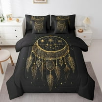 Dreamcatcher Comforter Set 7 Piece Bed in a Bag Twin,Bohemian Tribal Feather Bedding Sets Sun Moon Flower Sheet Set With Comforter,Boho Exotic Bed Set