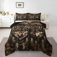 thumbnail image 1 of Dreamcatcher Comforter Set,Tribal Wolf Bedding Comforter Sets,Wildlife Wold Animal Print Bedding Full Size,Wolves Family Down Comforter with 2 Pillow Cases Bedroom Decor, 1 of 6