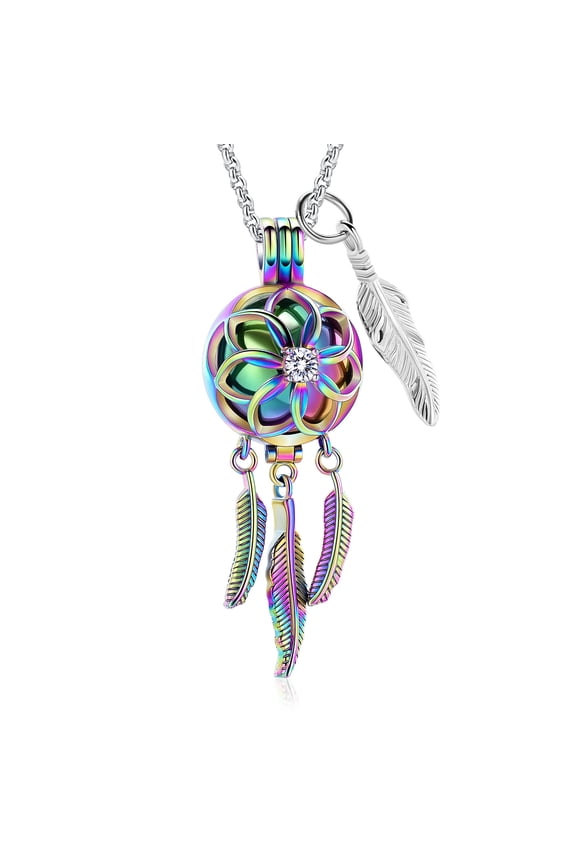Dreamcatcher Cremation Jewelry for Ashes Holder Necklace for Ashes of Loved One Memory Necklace Pendent for Ashes and Chain