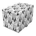 thumbnail image 1 of Dreamcatcher Dog Crate Cover, Rhythmic Feathers Native Protective Symbol Bohemian Art, Easy to Use Pet Kennel Cover for Medium Large Dogs, 35" x 23" x 27", Pale Taupe Charcoal Grey, by Ambesonne, 1 of 6