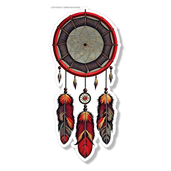 Dreamcatcher Dream Catcher Red Model V01 Car Truck Sticker Decal 4"