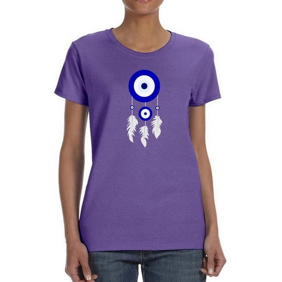 Dreamcatcher Evil Eye Shaped T-Shirt Women -Image by Shutterstock, Female Large