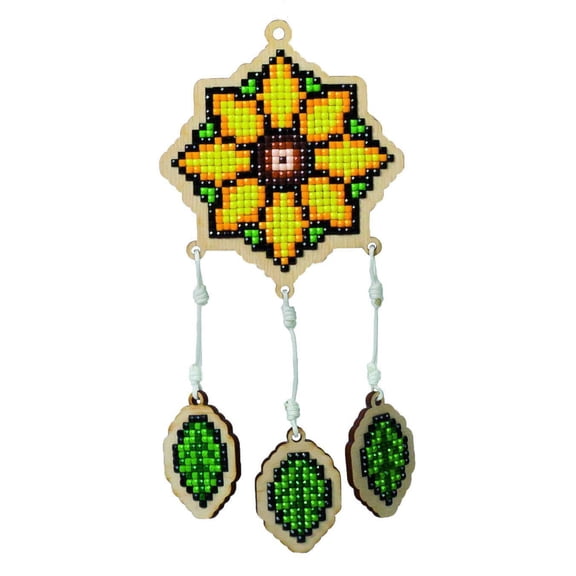 Crafting Spark Diamond Art Kit. Creativity kit with Diamond Painting Rhinestones. Dreamcatcher - Flower CSw203