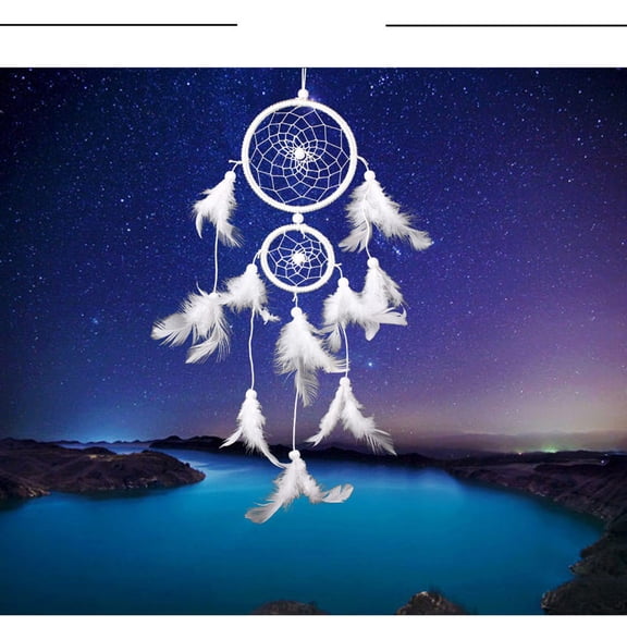 Dreamcatcher Handmade Boho Wall Hanging Decor with Lace Beads Feathers for Bedroom Window Home Gift