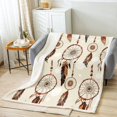 thumbnail image 1 of Dreamcatcher Plush Blanket Boho Dream Catcher Decor Fleece Throw Blanket for Sofa Couch Bed Indian Hippie Feather Sherpa Blanket Native American Vintage Fuzzy Blanket Room Decor Twin 60x80 Inch, 1 of 6