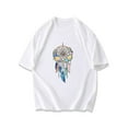 thumbnail image 1 of Dreamcatcher Print T Shirt Black Floral And Feather Design For Casual Wear, 1 of 4