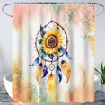 thumbnail image 1 of Dreamcatcher Shower Curtain for Teen Girls,Sunflower Feather Boho Dreamcatcher Bath Curtain for Bathroom Decor,Polyester Waterproof with 12 Plastic Hooks 72" W*72" H, 1 of 6