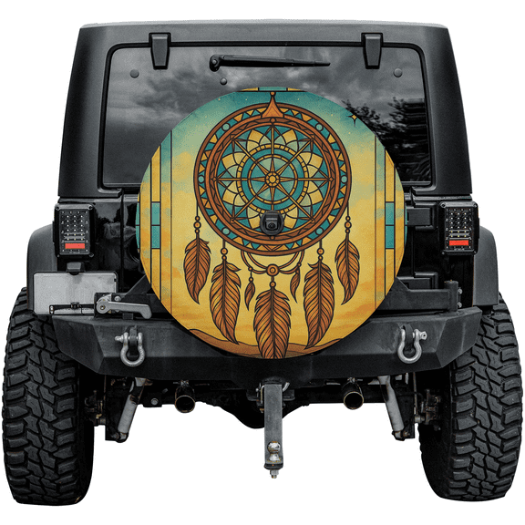 Dreamcatcher Spare Tire Cover - Unique Feather Design - Waterproof Car Tire Cover