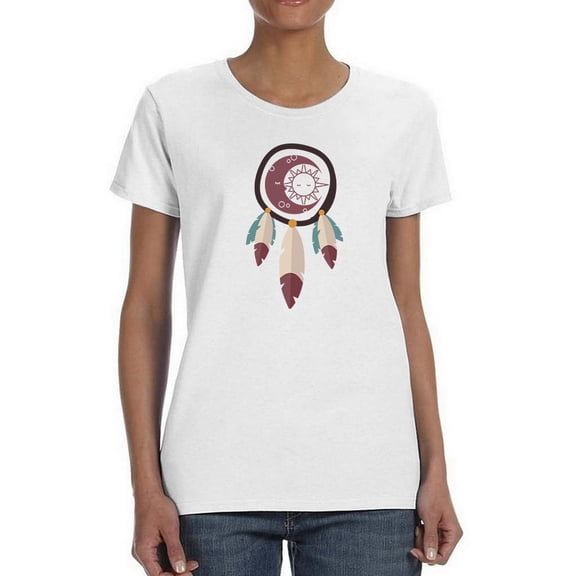 Dreamcatcher Sun And Moon Shaped T-Shirt Women -Smartprints Designs, Female Small