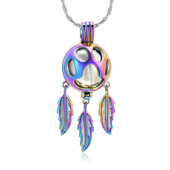 Dreamcatcher Urn Jewelry Ash Holder Necklace for Cremation Ashes Urn Pendants with Chain