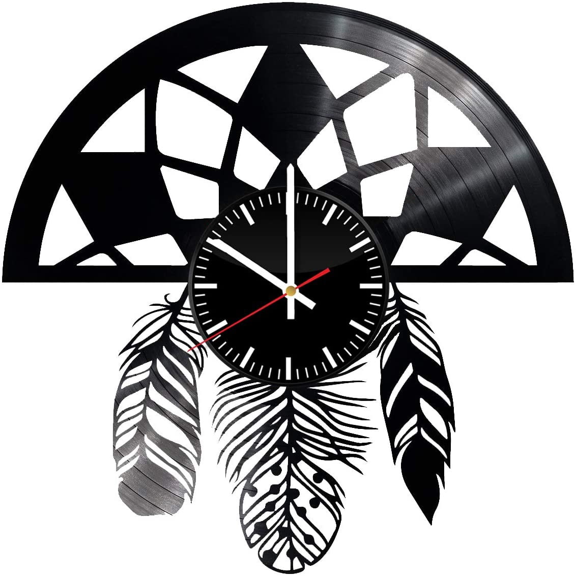 Dreamcatcher Vinyl Wall Clock,Vinyl Record Clock Wall Art Unique Room
