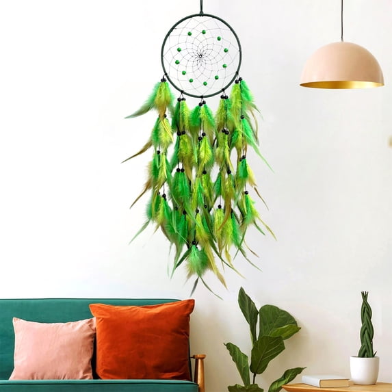 Dreamcatcher Wall Hanging for Home Decor, Woven Pendant with Colorful Feathers, Boho Bedroom, Living Room and Office Decoration, Spiritual Gift and Interior Accent