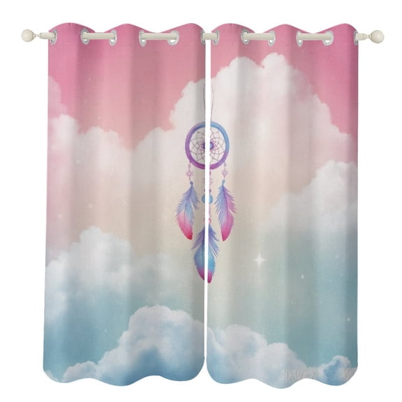Dreamcatcher in Pastel Clouds 2 Panels Curtains for Bedroom Living Room Drapes Kitchen Window Curtain Home Decor