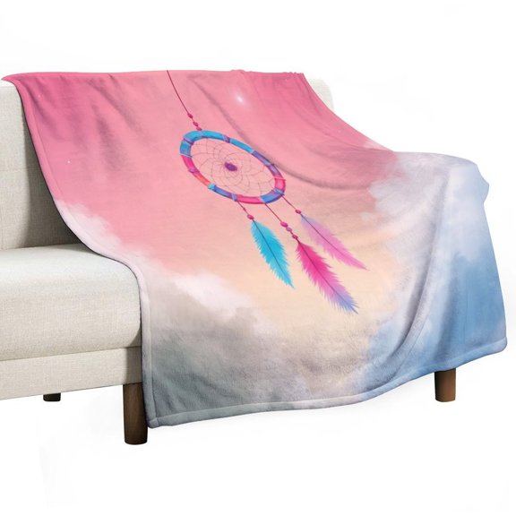 Dreamcatcher in Pastel Sky Blanket Soft Throw Warm Lightweight Plush Blanket for Couch Bed Sofa