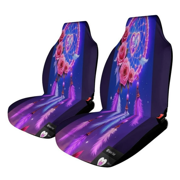Dreamcatcher with Roses And Feathers Car Seat Covers Car Accessories Pack of 2 Universal Front Seat Protective Cover