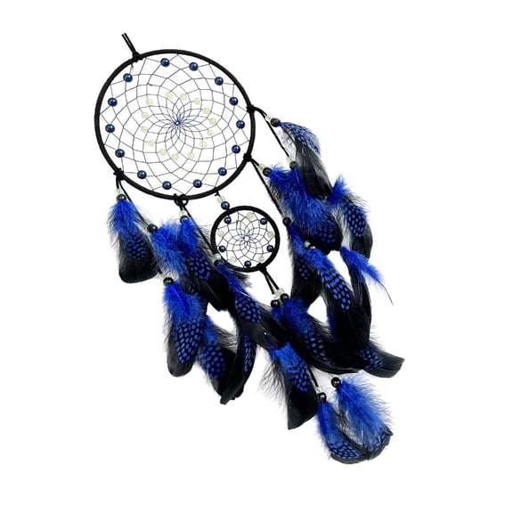 Dreamcatchers Hanging Ornament with Glowing in Dark Beads and Feathered Tassels Wind Chimes for Car or Home Wall Decors
