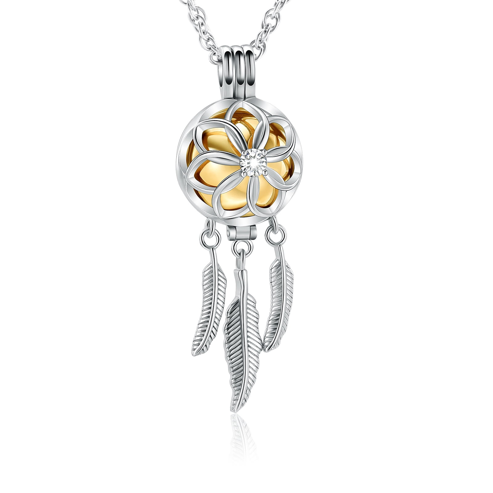 Dreamcather with Hollow Inner Urn Pendant Memory Necklace for Cremation ...