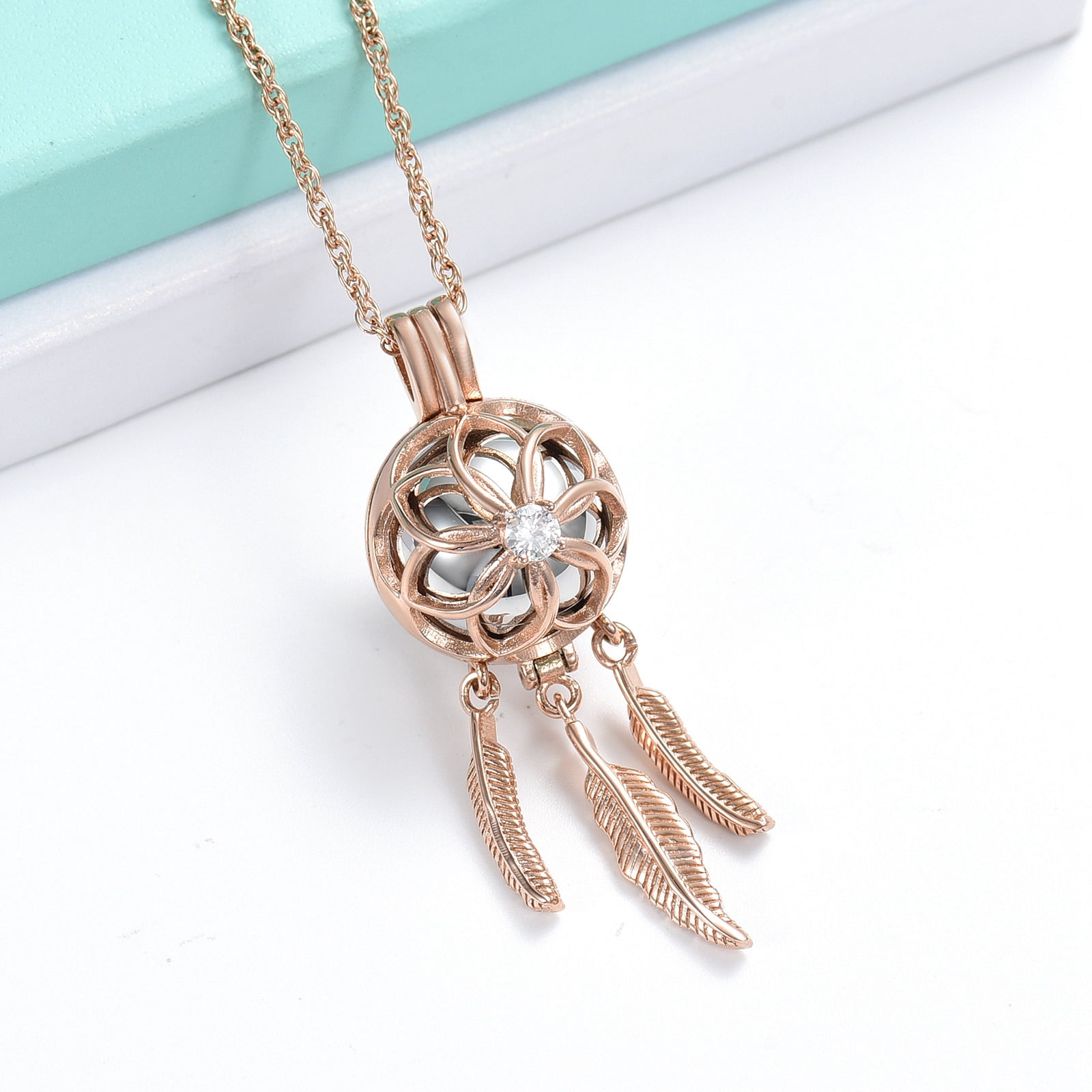 Dreamcather with Hollow Inner Urn Pendant Memory Necklace for Cremation ...
