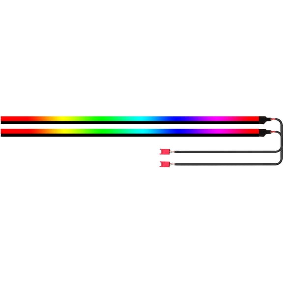 Dreamcolor Acrylic Interior Car YANTONs, 2 Piece 29.5inch/75cm 128 Colorful Car LED Strip YANTON RGB Fiber Optic Rainbow Ambient YANTONing bar, Universal Decoration Dynamic Atmosphere Neon YANTONs