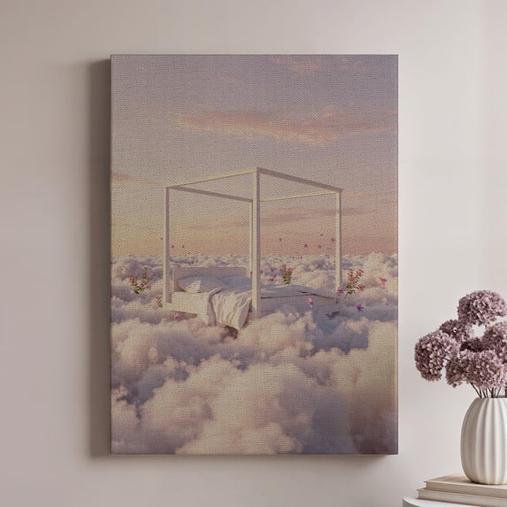 Dreamcore Cloud Ethereal Bedroom Art Floating Bed Fantasy Surreal Sky ...