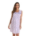 thumbnail image 1 of Dreamcrest 100% Cotton Sleeveless Nightgown for Women with Crochet Trim (Lilac, 3X), 1 of 3