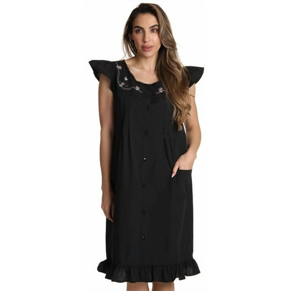 Dreamcrest Cap Sleeve Button Front Duster 7505-WHT-XL