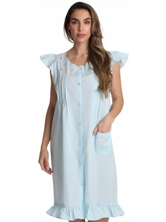 Cap Sleeve Button Front Duster 7505-WHT-XL