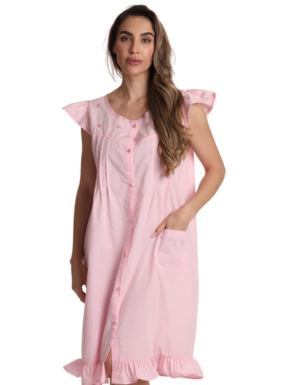 Cap Sleeve Button Front Duster 7505-WHT-XL