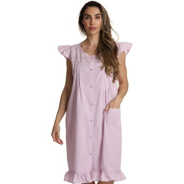 Dreamcrest Cap Sleeve Button Front Duster 7505-BLU-M (Purple, X-Large)