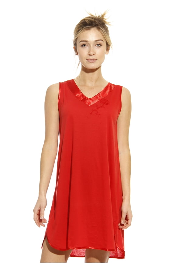 Nightgown / Women Sleepwear / Sleep Dress (Red, Medium)