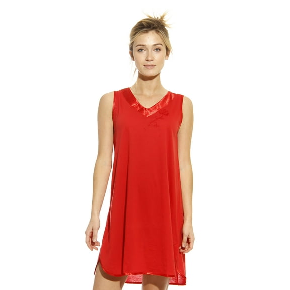 Dreamcrest Nightgown / Women Sleepwear / Sleep Dress (Red, Medium)