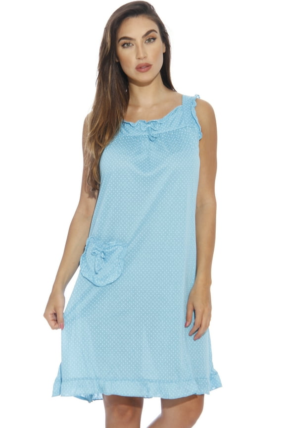 Nightgown / Women Sleepwear / Womans Pajamas (Bright Blue, Medium)