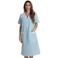 thumbnail image 1 of Dreamcrest Short Sleeve Button Front Duster 8518-COR-L (Royal, Medium), 1 of 3