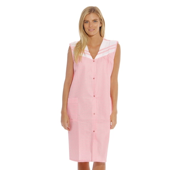 Dreamcrest Sleeveless Duster Housecoat Women Sleepwear (Coral, Small)