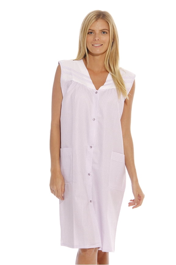 Sleeveless Duster Housecoat Women Sleepwear (Purple, Large)