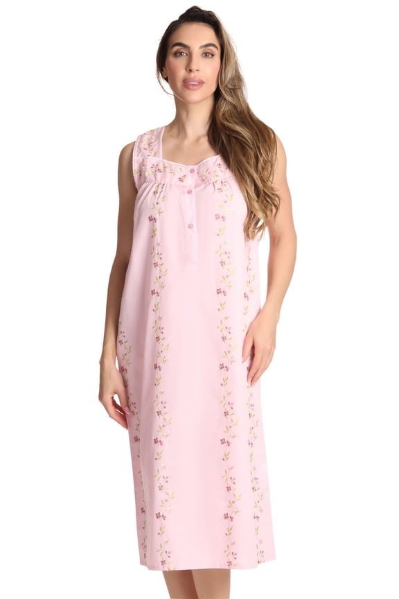 Sleeveless Seersucker Gowns 6510-PNK-3X