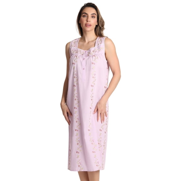 Dreamcrest Sleeveless Seersucker Gowns 6510-PUR-L