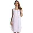 thumbnail image 1 of Dreamcrest Sleeveless Seersucker Gowns 6512-WHT-M, 1 of 3