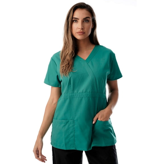Dreamcrest Ultra Soft Women's Scrub Tops Medical Scrubs Nursing Uniforms (Surgical Green, Small)