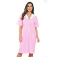 thumbnail image 1 of Dreamcrest Women Short Sleeve Housecoat - Comfortable Loungewear for Sleep and Relaxation (Pink Throttle, 3X), 1 of 3