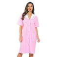 thumbnail image 1 of Dreamcrest Women Short Sleeve Housecoat - Comfortable Loungewear for Sleep and Relaxation (Pink Throttle, Medium), 1 of 4