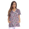 thumbnail image 1 of Just Love Womens Scrub Tops - V-Neck Nursing Scrubs with 2 Pockets (Brown Wrap, X-Small), 1 of 3