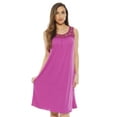 thumbnail image 1 of Dreamcrest Women's Silky Soft Nightgown - Elegant Crochet Trim Sleep Dress for Comfortable Nights (Bright Purple, Large), 1 of 3