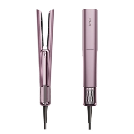 Dreame Aero Straight Pro Hair Straightener, 2-in-1 Fast Wet-to-Dry Styling, AI Temperature Control, 57°C Scalp Protection, Anti-Frizz Smoothing, Multiple Heat Settings, Unisex, Rosy Purple
