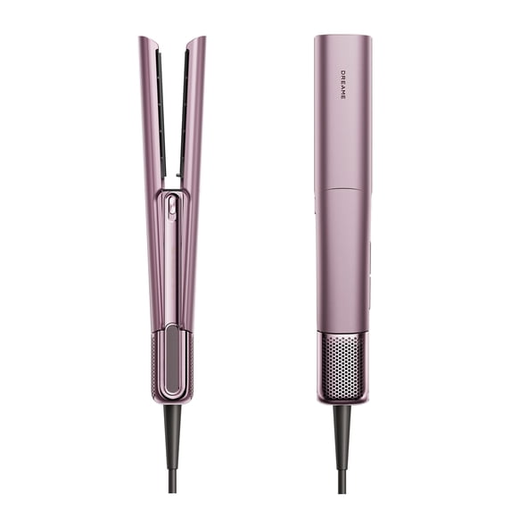Dreame Aero Straight Pro Hair Straightener, 2-in-1 Fast Wet-to-Dry Styling, AI Temperature Control, 57°C Scalp Protection, Anti-Frizz Smoothing, Multiple Heat Settings, Unisex, Rosy Purple