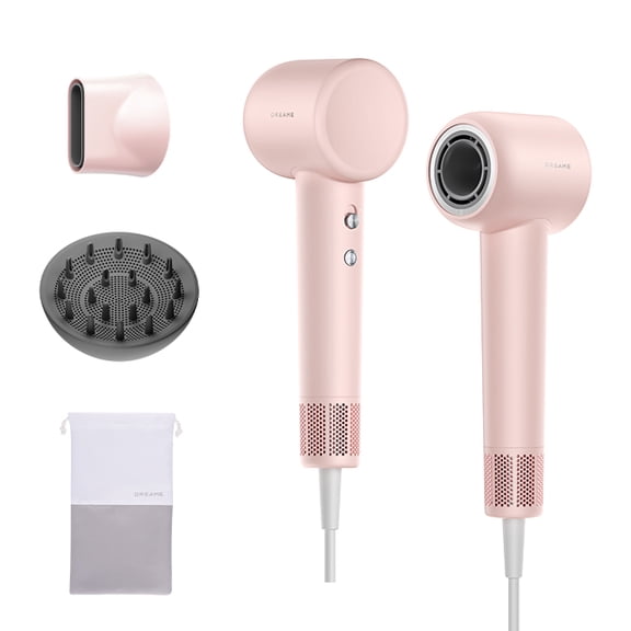 Dreame Gleam Hair Dryer, Portable Blow Dryer, Lightweight, 200M Negative Ions for Frizz-Free Shine, Low Noise, Intelligent Temperature Control, 4 Temp Settings, Compact & Ergonomic Design