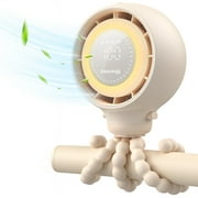 Dreamegg Portable Fan Cooling Stroller Fan for Baby, Cooling Rechargeable Fan for Travel, Beige