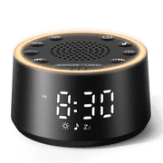 Dreamegg Sound Machine for Baby Adult Sleep, White Noise Alarm Clocks for Bedrooms Heavy Sleepers Travel, Black